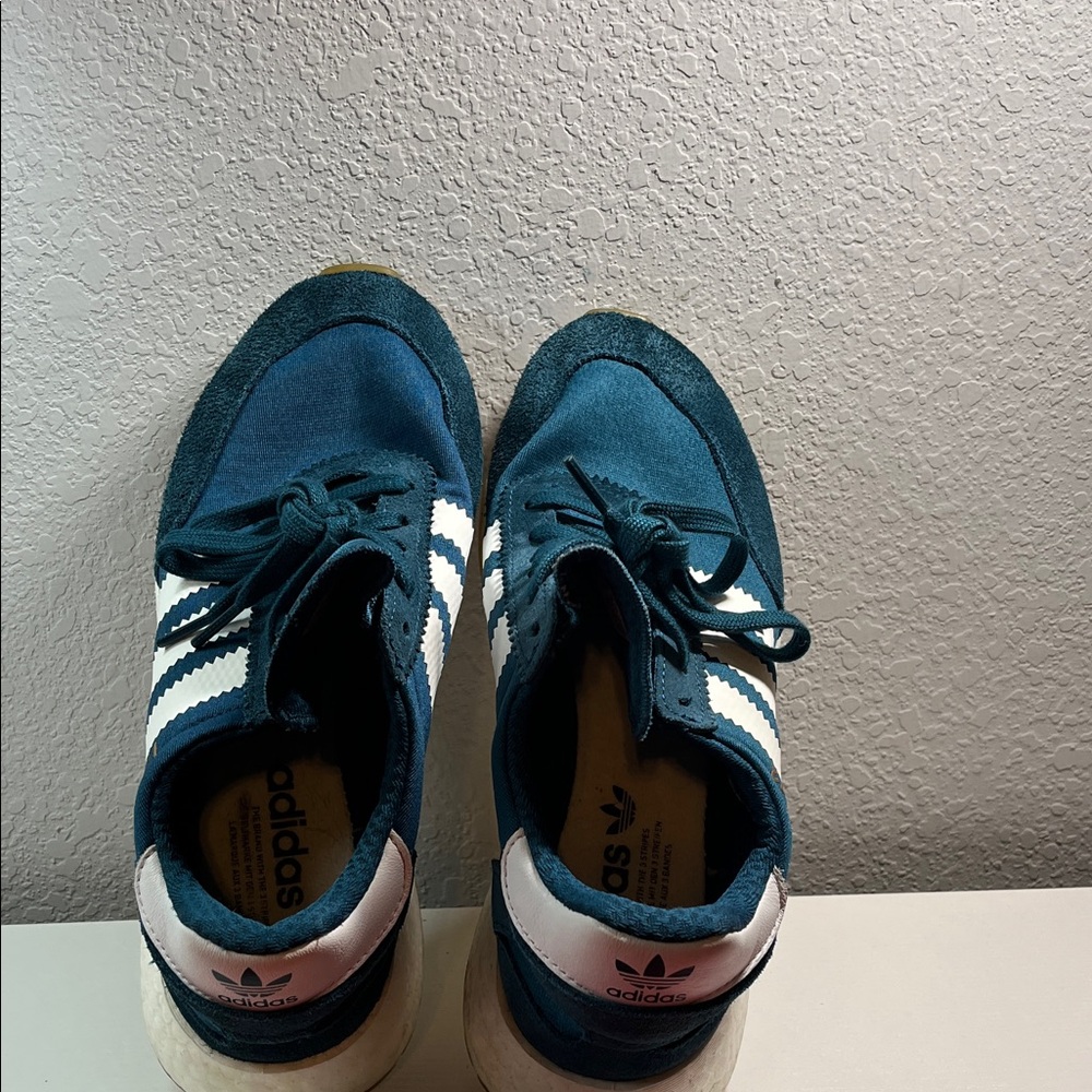 adidas Teal and White Retro Runner Sneakers - Picture 4 of 5